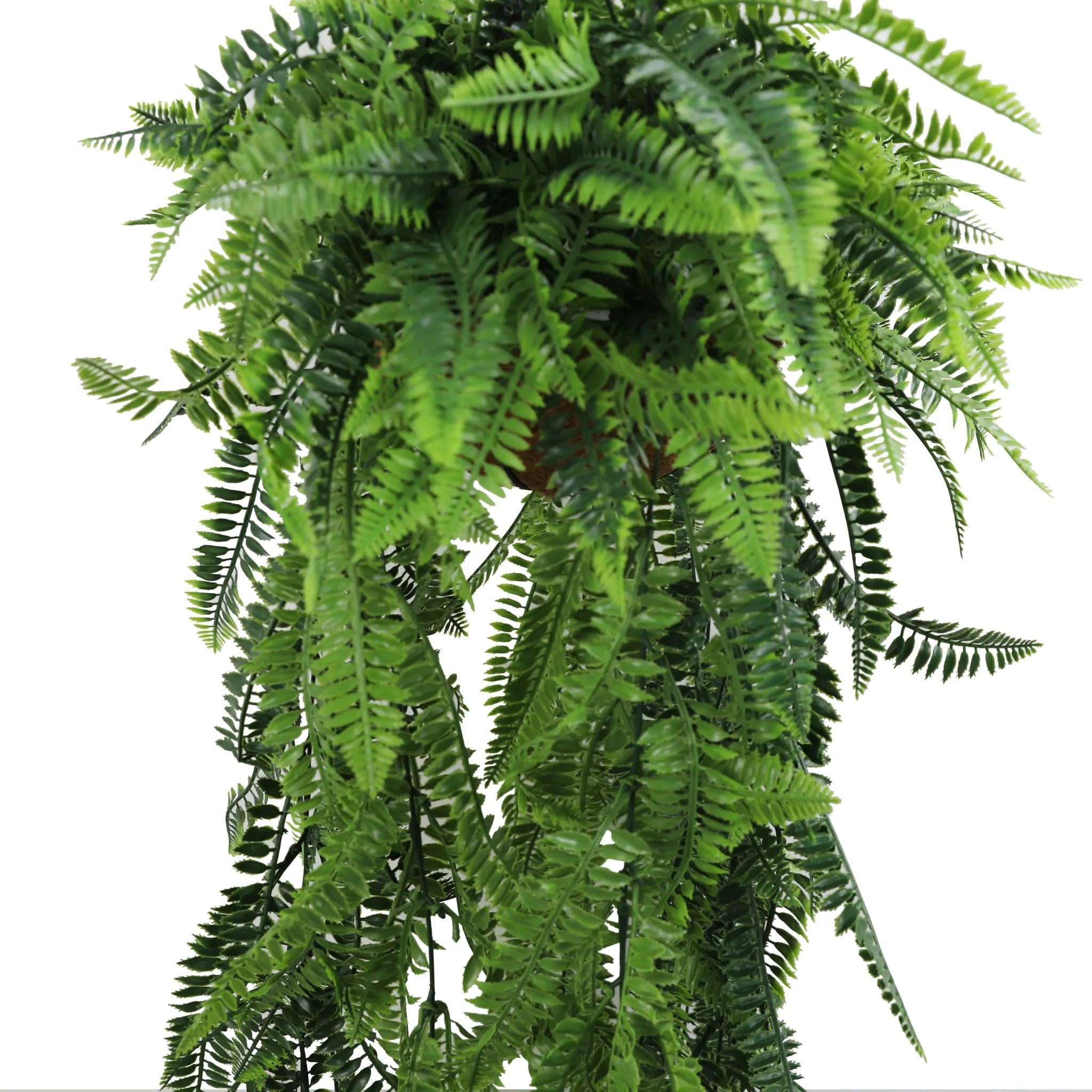 Artificial fern hanging basket from Designer Plants USA, UV resistant, 13.8x49.2 inches, lush green hanging plant for outdoor decor