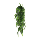 Artificial fern garland hanging bush from Designer Plants USA, UV resistant and NFPA701 fire-rated, measures 7.1×30 inches.