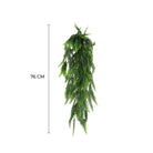 Artificial fern garland hanging bush, UV resistant and fire-rated, 7.1x30 inches, designed for decorative indoor or outdoor use.