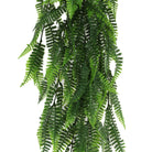 Artificial fern garland hanging bush, UV resistant, 30-inch length, fire-rated NFPA701, from Designer Plants USA.