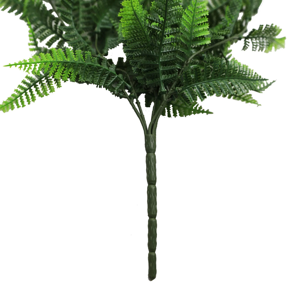 Artificial fern garland hanging bush by Designer Plants USA, UV resistant, 7.1×30 inches, fire-rated, suitable for indoor and outdoor decor.