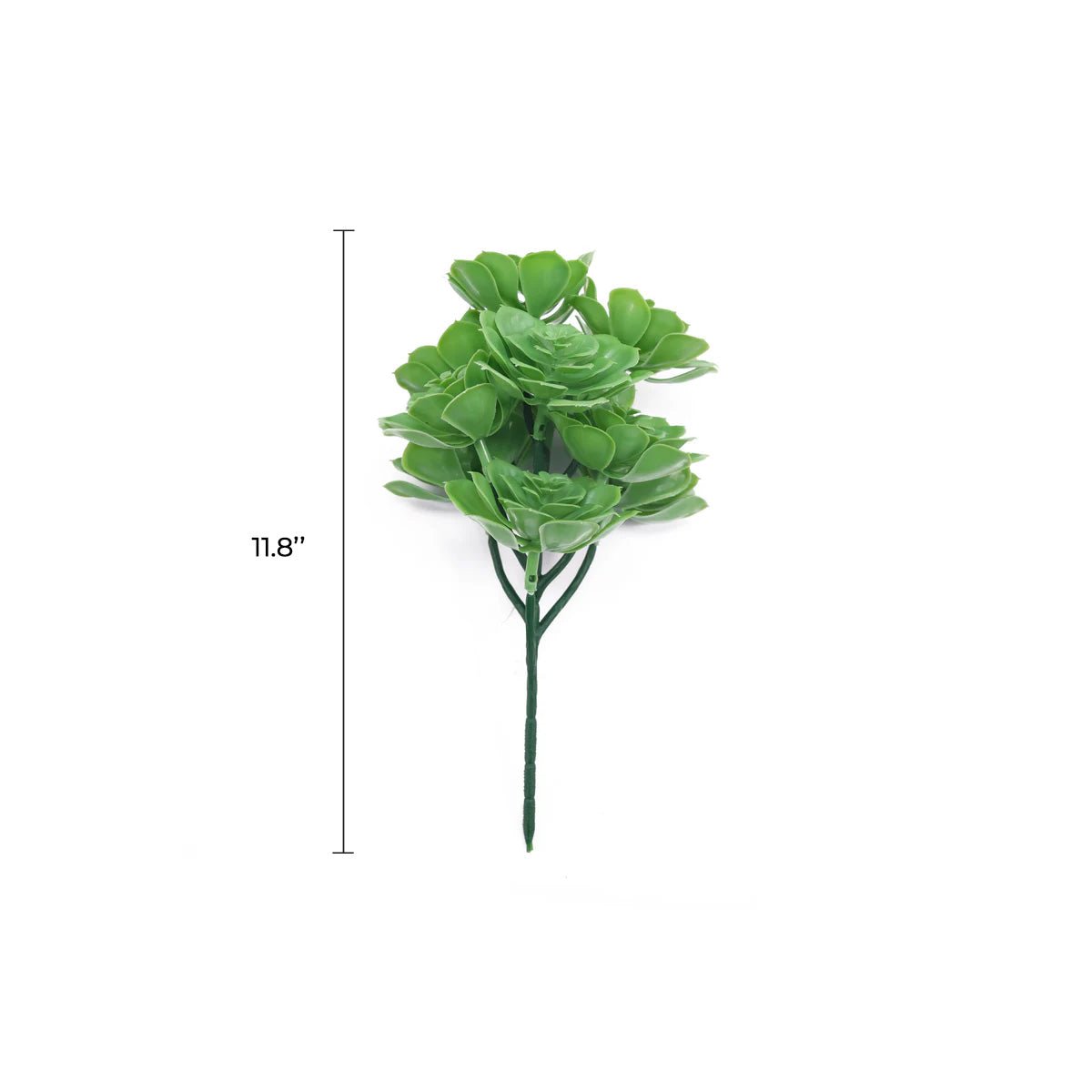 Set of 5 green artificial Aeoniums succulent topiary plants, 11.8 inches tall, UV resistant, perfect for indoor or outdoor decor.