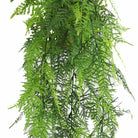 Artificial lace fern garland hanging bush, UV resistant, fire-rated 5.9x30 inches, ideal for outdoor decor, by Designer Plants USA.