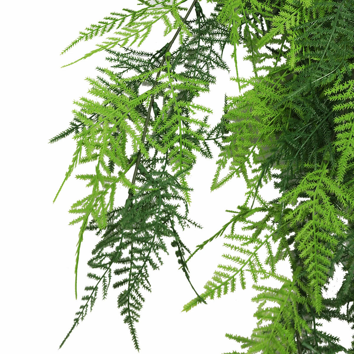 Artificial Lace Fern Garland hanging bush, UV resistant, NFPA 701 fire rated, 5.9x30 inches, from Designer Plants USA