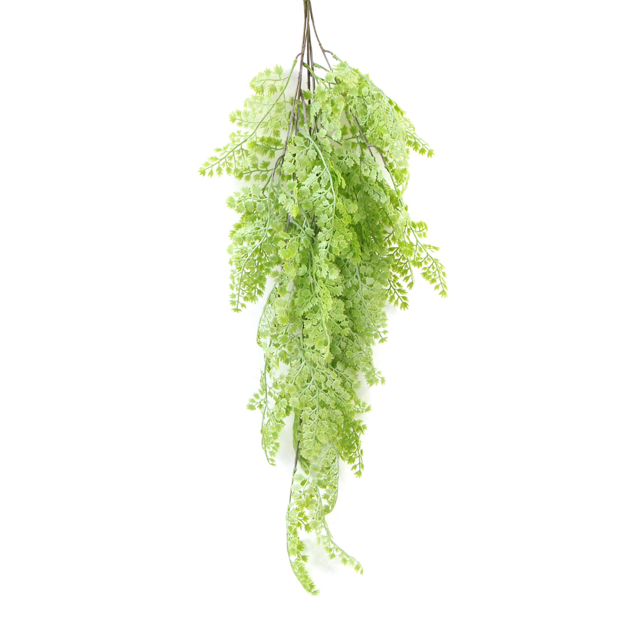 Light green maidenhair fern artificial hanging plant, 31 inches, UV resistant, perfect for indoor or outdoor decor.