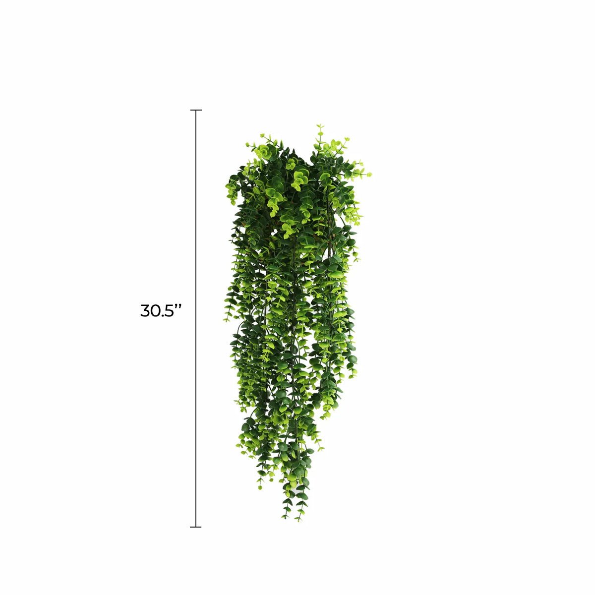 Set of 10 lush green eucalyptus garlands, 7.1x30.5 inches, UV resistant, fire-rated artificial hanging plants by Designer Plants USA.