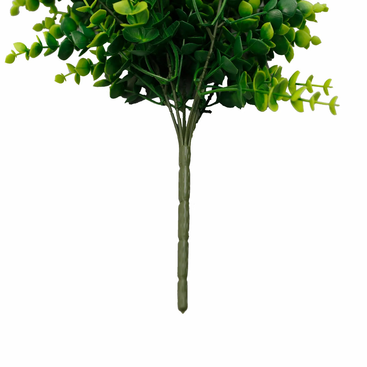 Artificial lush green eucalyptus garland hanging bush, UV resistant and fire-rated, 30.5 inches long, by Designer Plants USA.