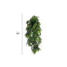 Set of 10 Mediterranean Fern Vines, UV resistant artificial hanging plants, 8.6x30 inches, fire-rated, from Designer Plants USA