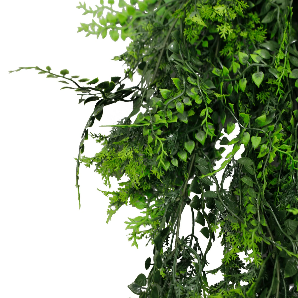 Artificial Mediterranean Fern Vine hanging plant by Designer Plants USA, UV resistant, fire rated, 8.6x30 inches, realistic faux greenery