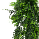 Artificial Mediterranean Fern Vine hanging plant by Designer Plants USA, UV resistant, fire-rated, 8.6x30 inches for outdoor decor.