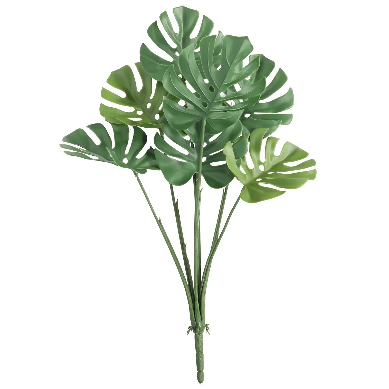 Artificial Monstera Split Leaf Philodendron stem, 24 inches, UV resistant, ideal for hanging plants and lush greenery decor.