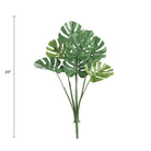 Artificial Monstera split leaf philodendron plant stem, 24 inches, UV resistant, ideal for outdoor hanging plants, by Designer Plants USA.