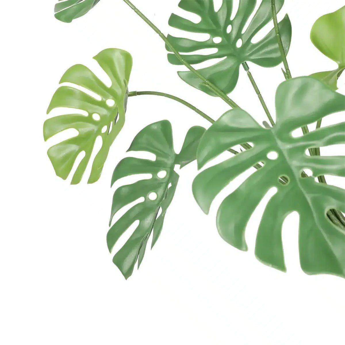 Artificial Monstera Split Leaf Philodendron plant stem, 24 inches, UV resistant for hanging indoor or outdoor decor, by Designer Plants USA