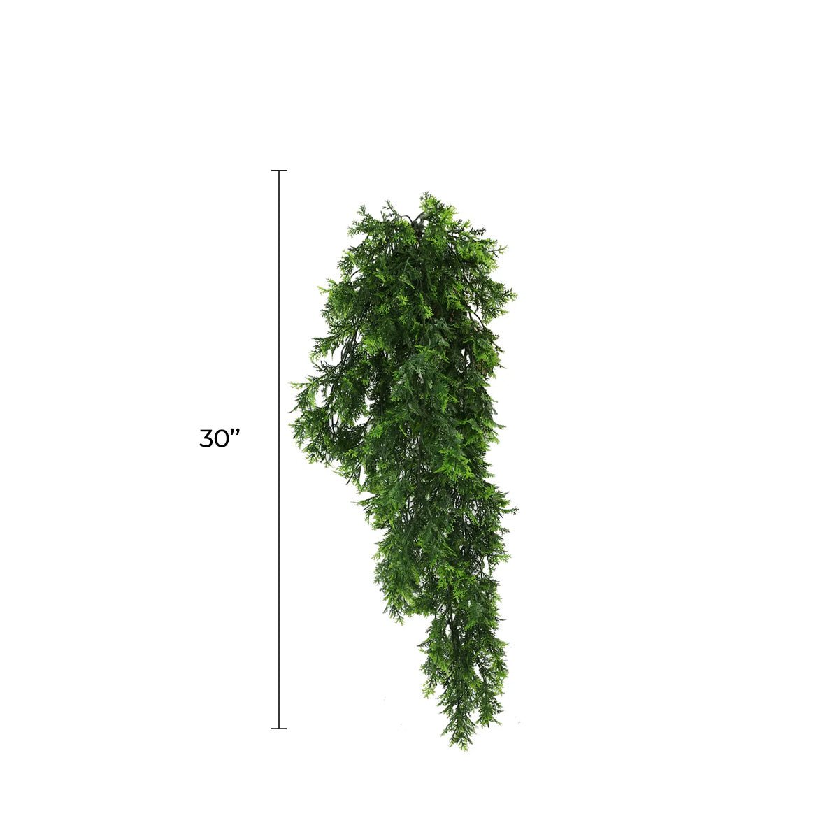 Set of 10 Mossy Cedar Vine Garlands, artificial hanging bushes, UV resistant, fire-rated, 8.6x30 inches, from Designer Plants USA.