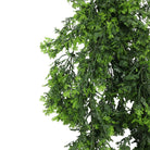 Artificial mossy cedar vine garland by Designer Plants USA, UV resistant hanging bush, fire-rated, 8.6×30 inches.