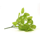 Artificial Philodendron Golden Leaf hanging bush, 11 inches tall, with vibrant green and yellow leaves, side view.
