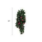 Set of 5 vibrant pink artificial Bougainvillea hanging plants, UV resistant, 35 inches tall, ideal for outdoor decor.