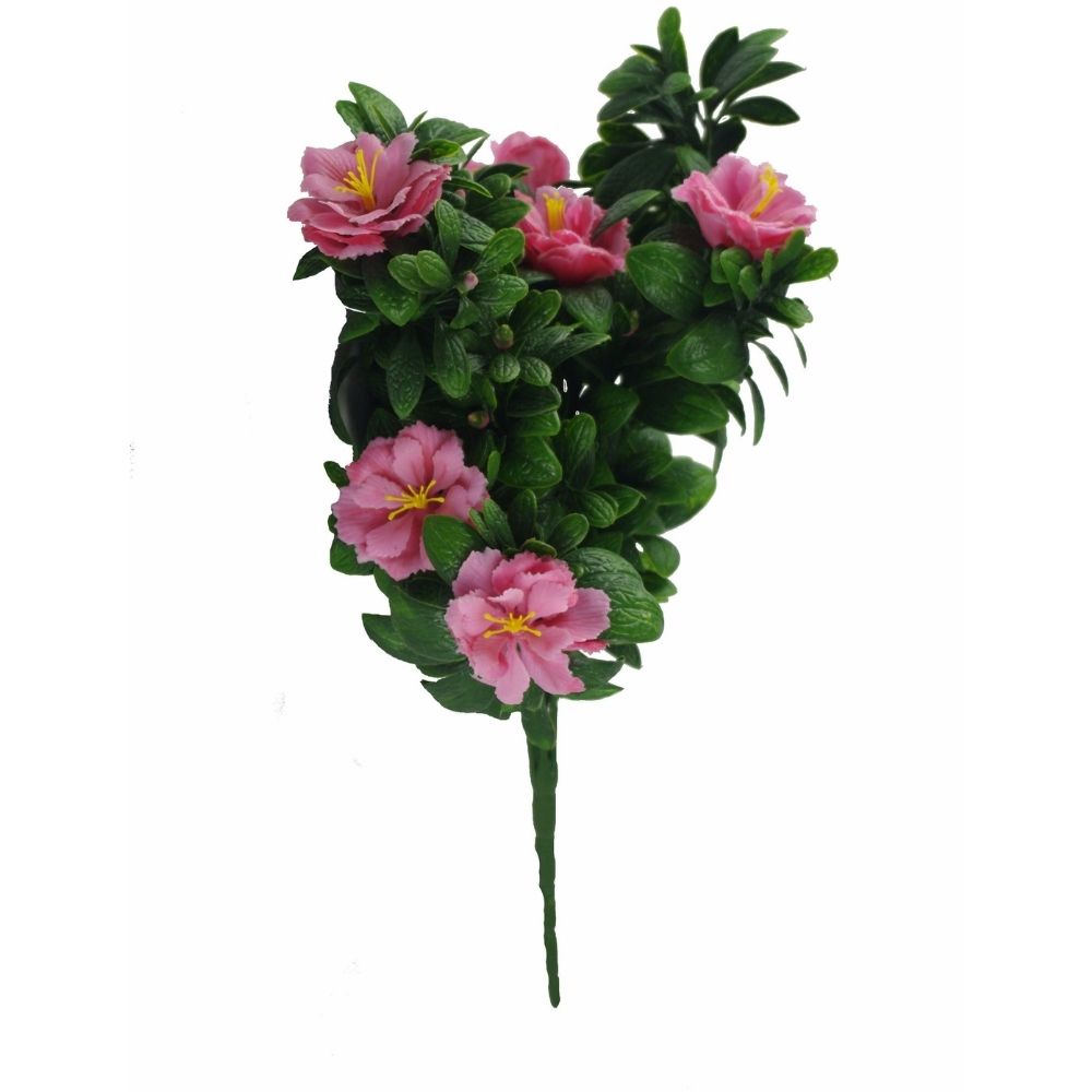 Pink rose artificial hanging plant in a bunch, 18 inches tall, UV resistant, perfect for decorative outdoor or indoor spaces.