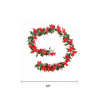 Artificial poinsettia garland, 63 inches long, UV resistant, interconnectable, outdoor-proof hanging plant by Designer Plants USA.