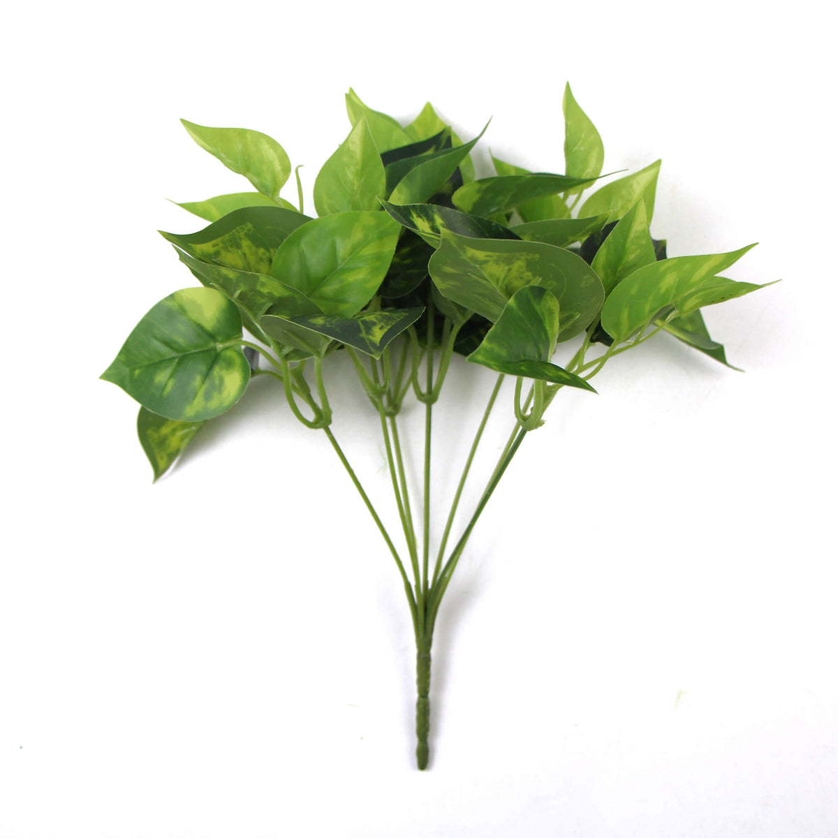 Artificial Pothos Devil's Ivy hanging bush by Designer Plants USA with lush green leaves, 9.5-inch hanging garden plant.