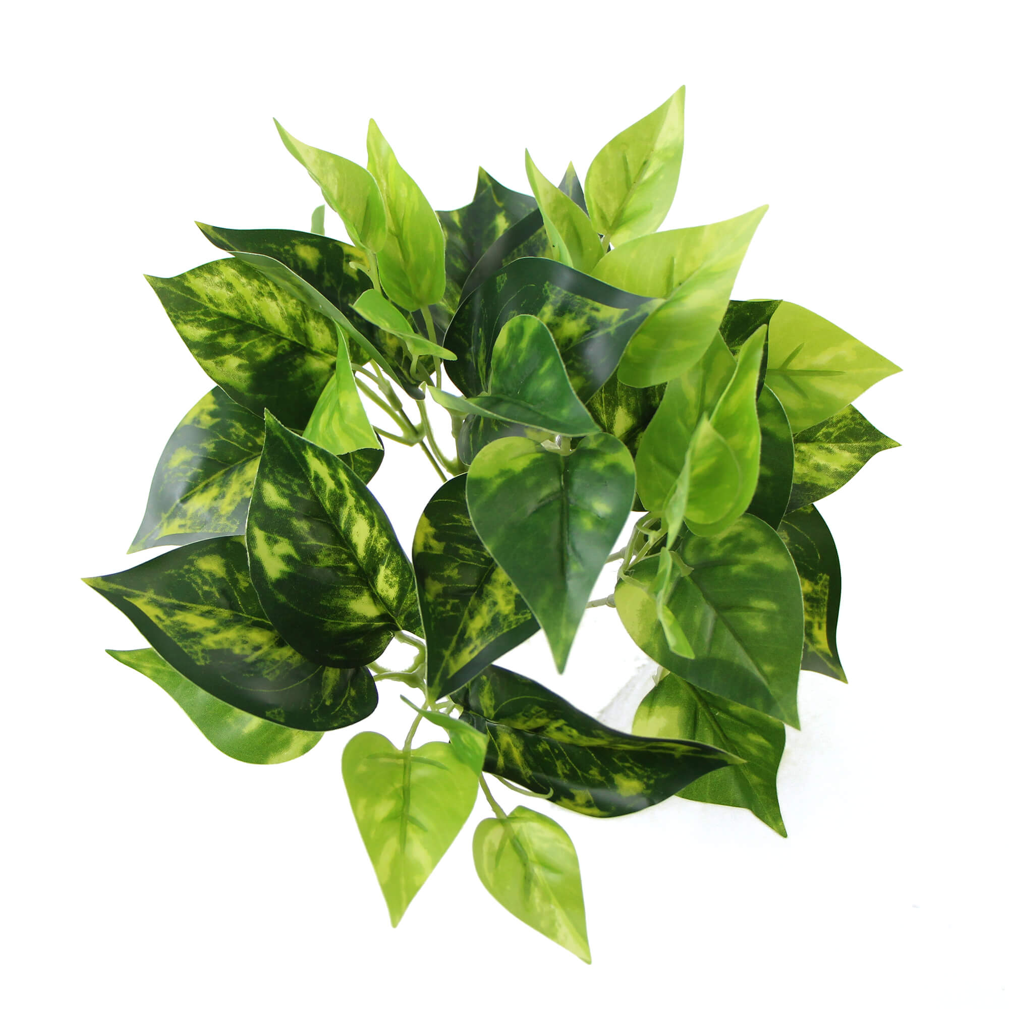 Artificial Pothos Devil's Ivy hanging bush with lush green foliage, 9.5-inch Designer Plants USA decorative faux plant.