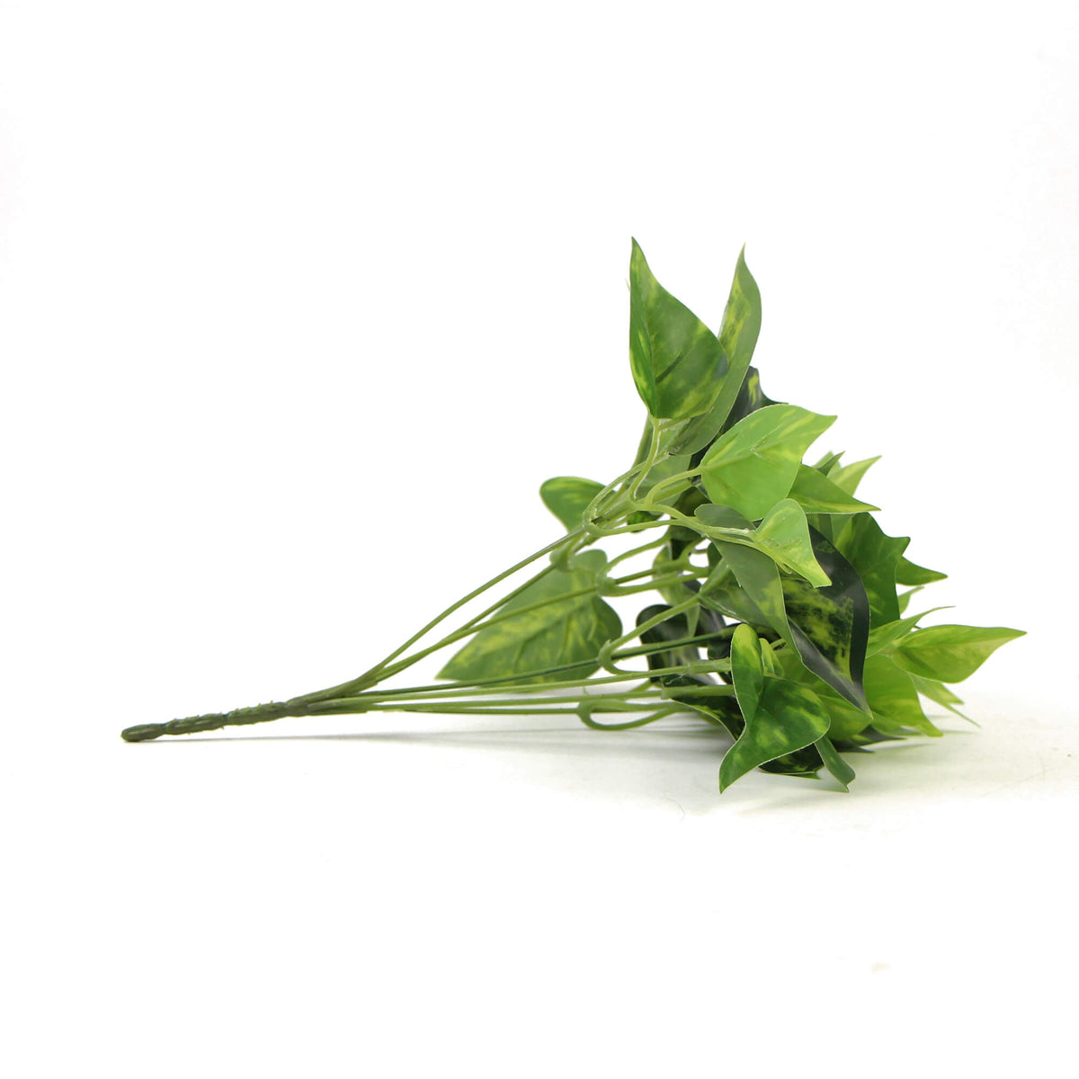 Artificial Pothos Devil's Ivy hanging bush with lush green leaves on a 9.5-inch stem, from Designer Plants USA.
