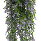 Artificial purple and green willow leaf garland from Designer Plants USA, UV resistant, fire-rated hanging bush, 7.8×30 inches.