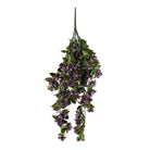 Set of 5 purple bougainvillea artificial hanging plants, 35 inches tall, UV resistant, designed for outdoor decorative use.