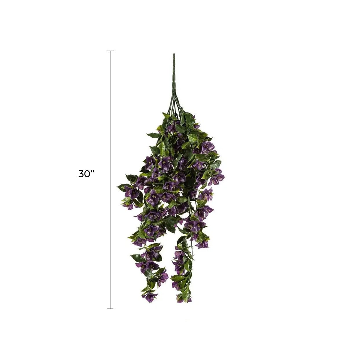 Set of 5 purple bougainvillea artificial hanging plants, UV resistant, 35 inches tall, from Designer Plants USA.