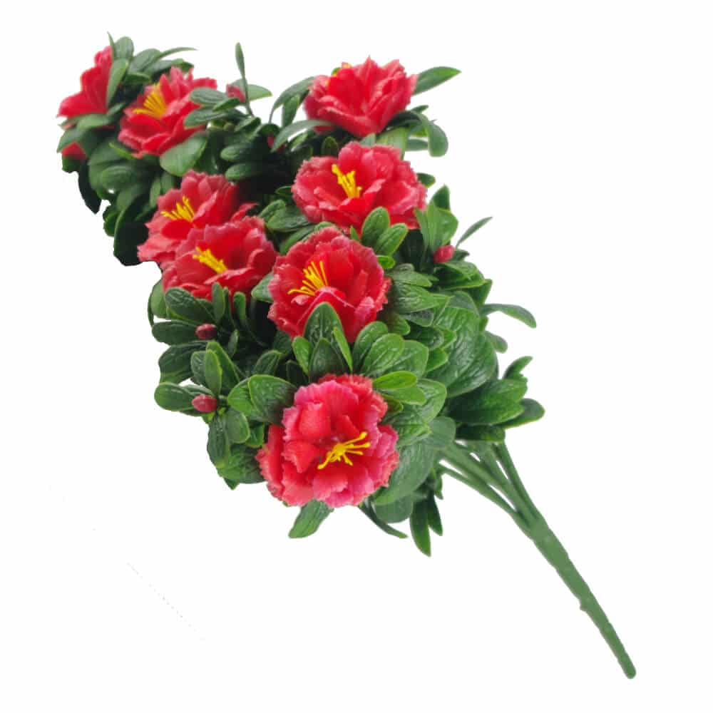 Artificial red rose bunch hanging plant, 18-inch UV resistant faux flowers, from Designer Plants USA, ideal for indoor or outdoor decor.