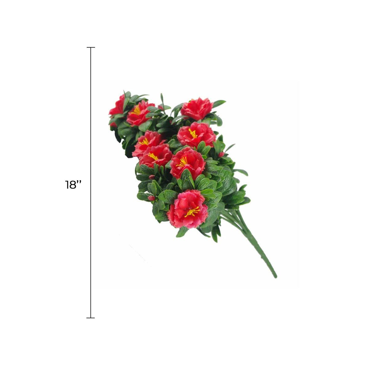 Artificial red rose bunch hanging plant, 18 inches, UV resistant, realistic faux floral for indoor or outdoor decor by Designer Plants USA.
