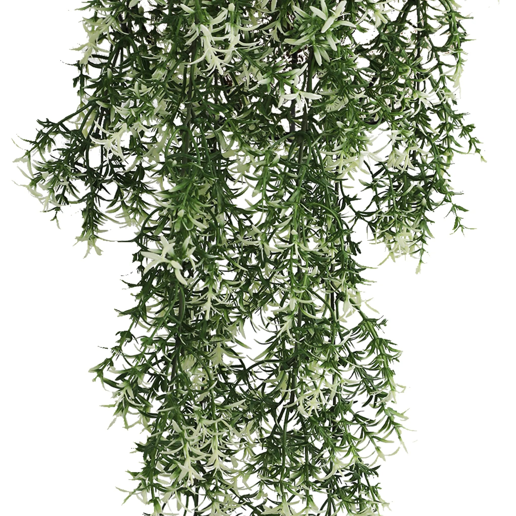 Artificial Star Jasmine Vine hanging plant by Designer Plants USA, UV resistant, 30-inch length, fire-rated NFPA701, realistic foliage