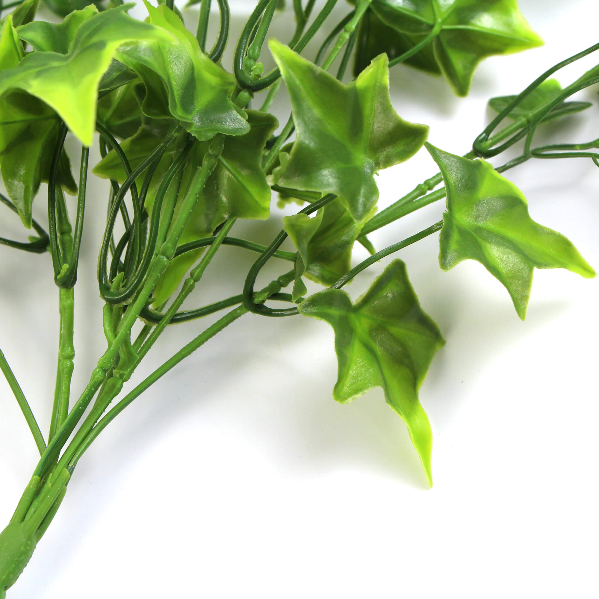 Two-tone bright tipped ivy artificial hanging bush with lush green leaves, 31 inches, UV resistant, from Designer Plants USA