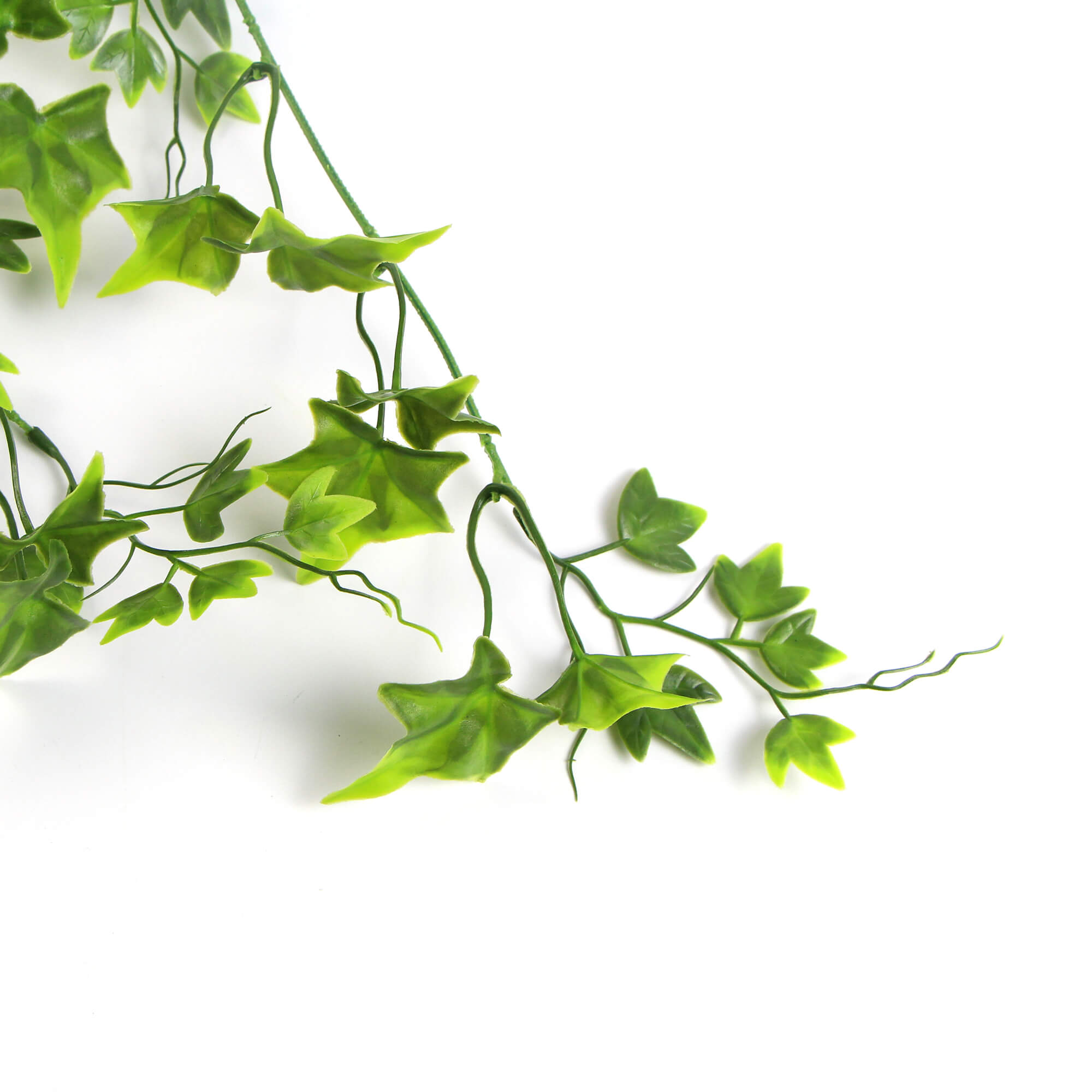 Two-tone bright tipped ivy artificial hanging bush with lush green leaves, 31 inches, UV resistant, ideal for decorative outdoor use.