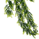Vivid green dense fern artificial hanging plant, 30 inches tall, UV resistant, suitable for indoor or outdoor decor by Designer Plants USA.