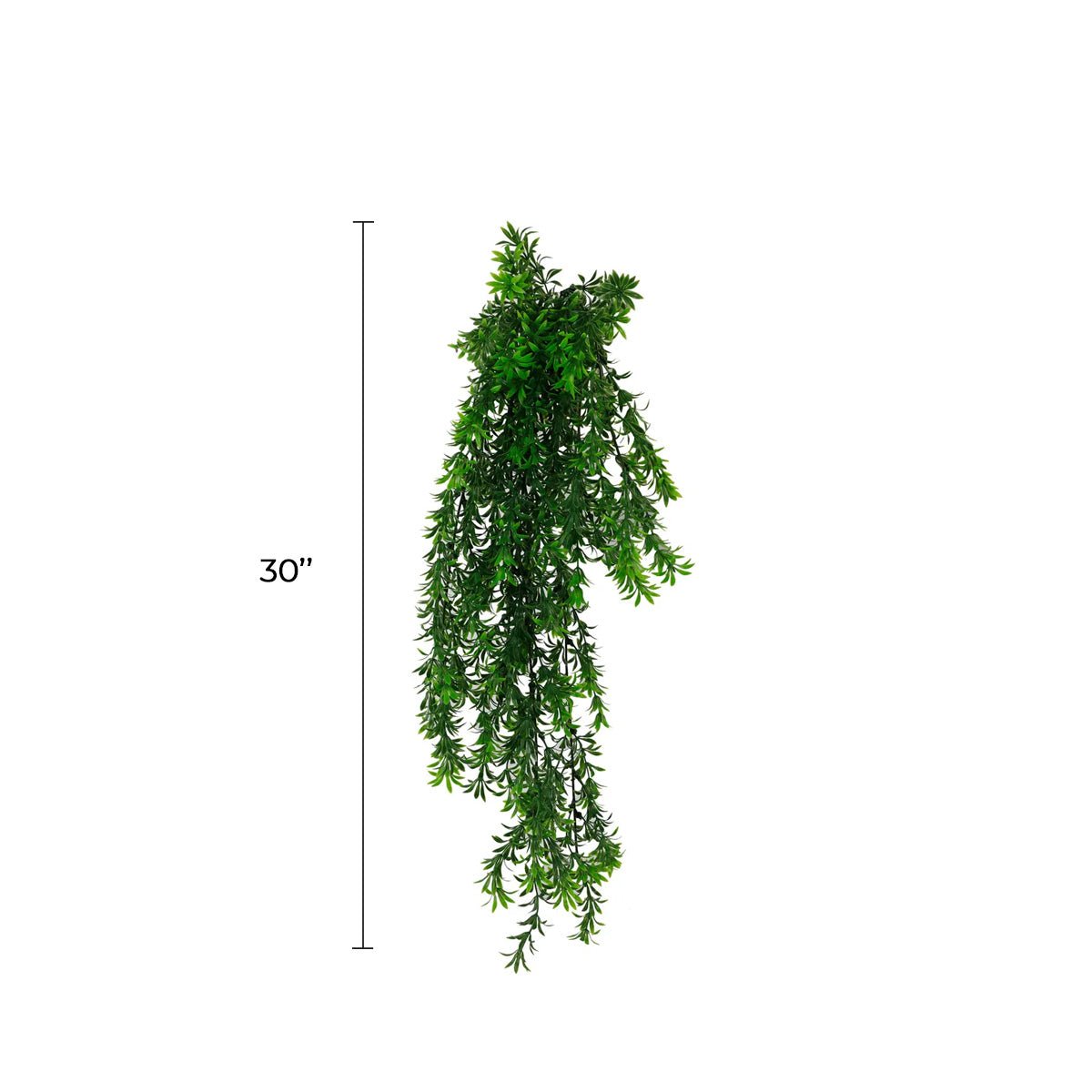 Artificial willow leaf garland by Designer Plants USA, UV resistant and fire-rated, measures 7.1x30 inches, suitable for hanging decor.