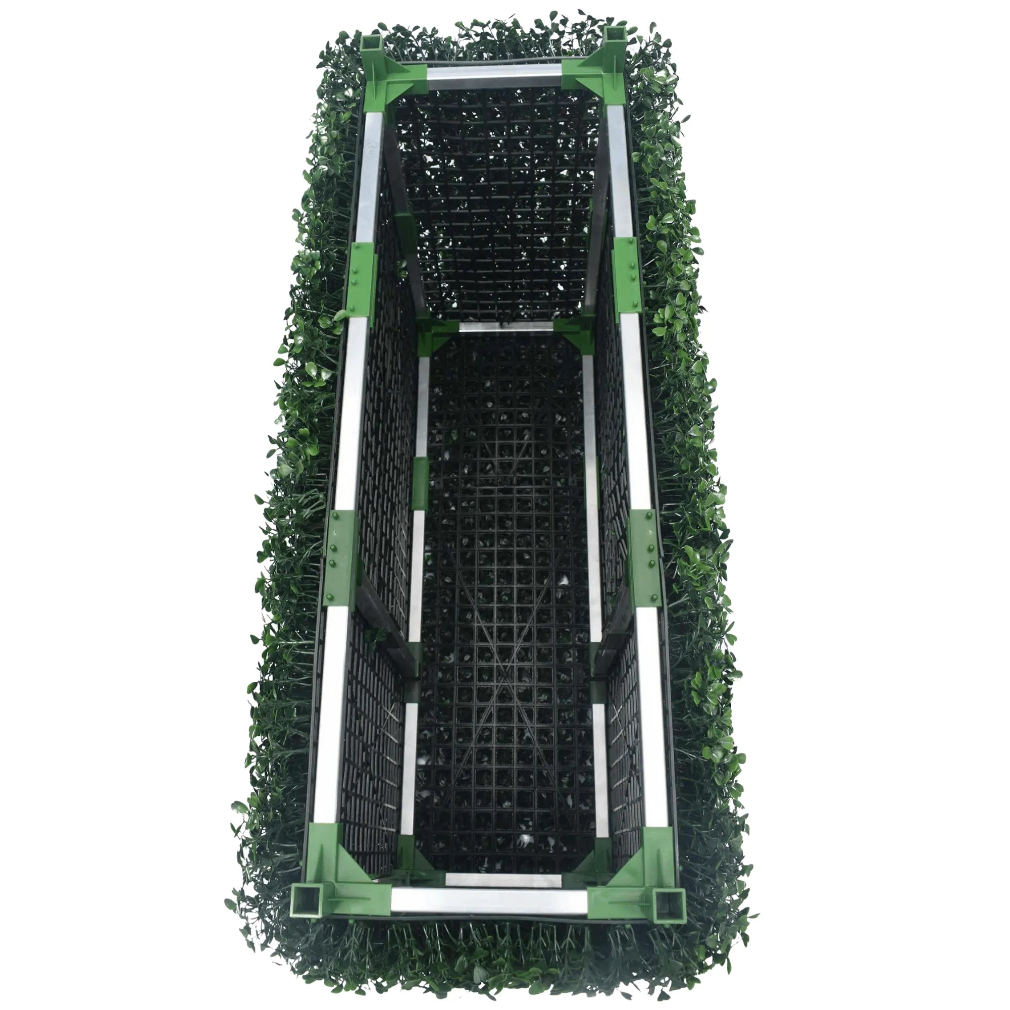 Dark Boxwood Artificial Hedge from Designer Plants USA, 40x10 inches, UV resistant, commercial-grade outdoor hedge panel.