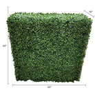 Two-tone green artificial boxwood hedge by Designer Plants USA, 40x40 inches, UV resistant, commercial grade for outdoor use.