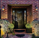 Set of 2 17-inch UV-resistant Buxus artificial topiary balls by Designer Plants USA, showcasing lush green faux plant spheres.