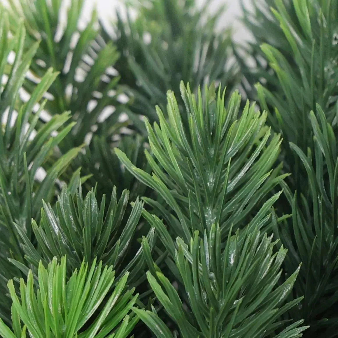 Close-up of a Designer Plants USA Cypress Pine artificial tree, 35.4 inches tall, UV resistant, with lush green foliage.