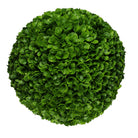 Set of 2 17-inch UV-resistant Rose Clover artificial topiary balls from Designer Plants USA, showcasing lush green foliage.