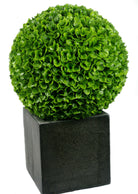 Set of two 17-inch UV-resistant artificial rose clover topiary balls by Designer Plants USA, showcasing lush greenery and round shape.