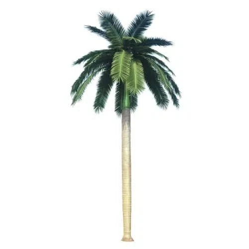 Designer Plants USA 13ft to 23ft Royal Palm artificial tree with UV-resistant leaves, suitable for outdoor or indoor decor.