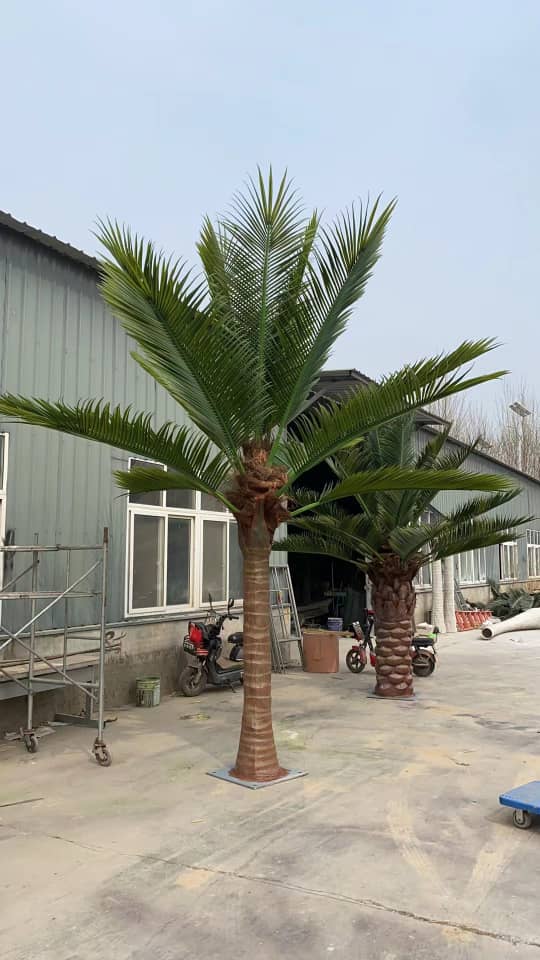13ft to 23ft Designer Plants USA Royal Palm artificial tree with UV-resistant foliage, suitable for outdoor or indoor decor.