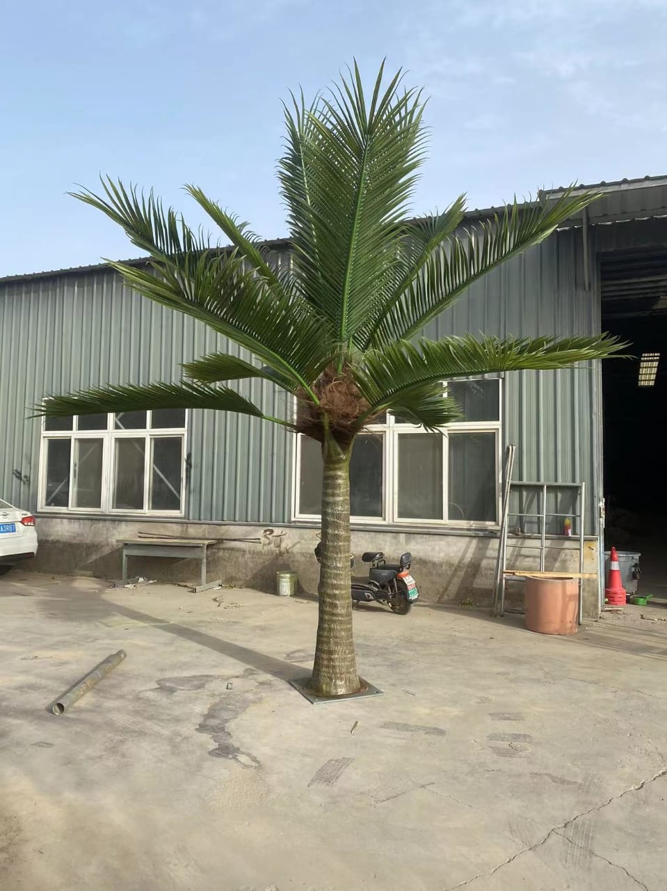 13ft to 23ft Designer Plants USA Royal Palm artificial tree with UV-resistant leaves, suitable for outdoor or indoor decor.