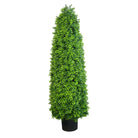 Artificial Bright Buxus Tree by Designer Plants USA, 47.2 inches tall, potted, UV resistant, lush green foliage for indoor or outdoor use.