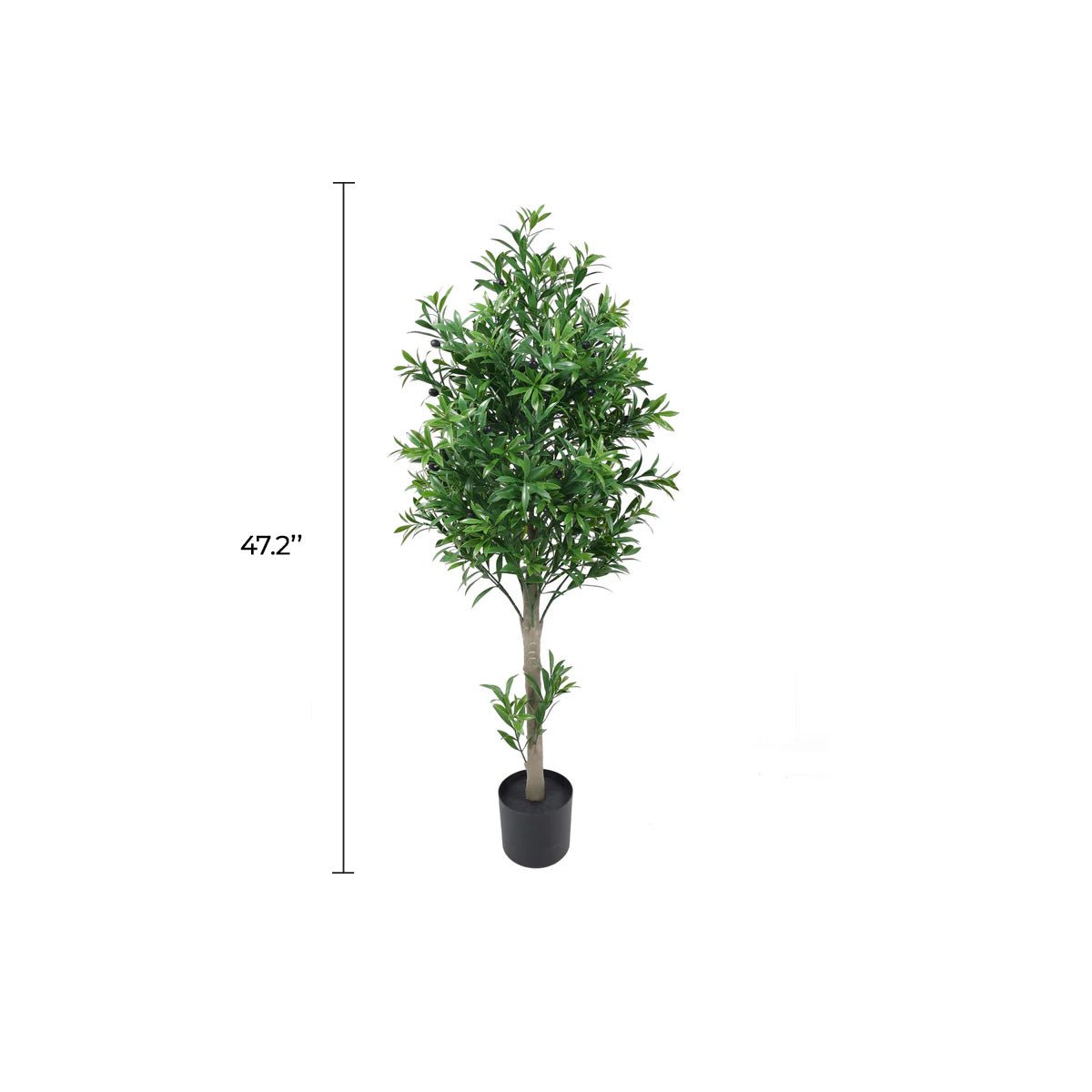 Artificial olive tree from Designer Plants USA, 47.2 inches tall, UV resistant with realistic green leaves for indoor or outdoor decor.