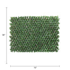 Expandable artificial English Laurel trellis privacy screen by Designer Plants USA, UV resistant, perfect for outdoor privacy fences.