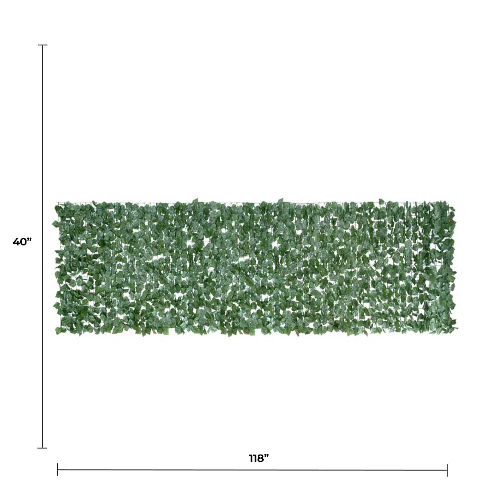 Artificial ivy privacy fence roll by Designer Plants USA, 33 sq ft, artificial trellis with lush green ivy for garden privacy.