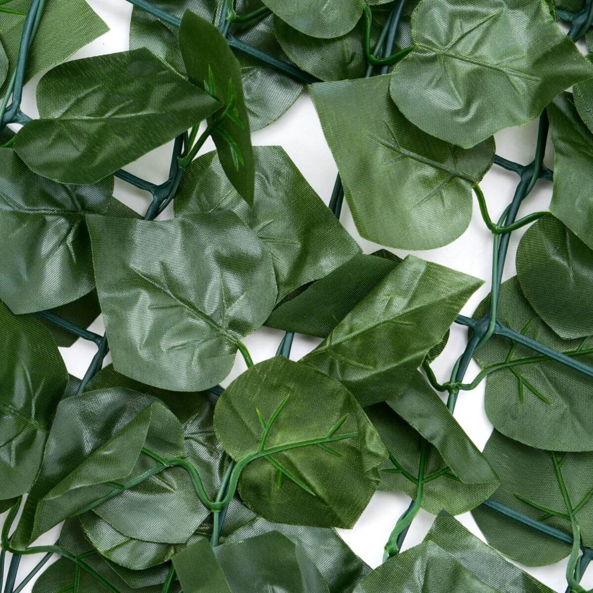 Artificial ivy leaf privacy fence roll from Designer Plants USA, 33 sq ft trellis with lush green foliage for outdoor privacy.